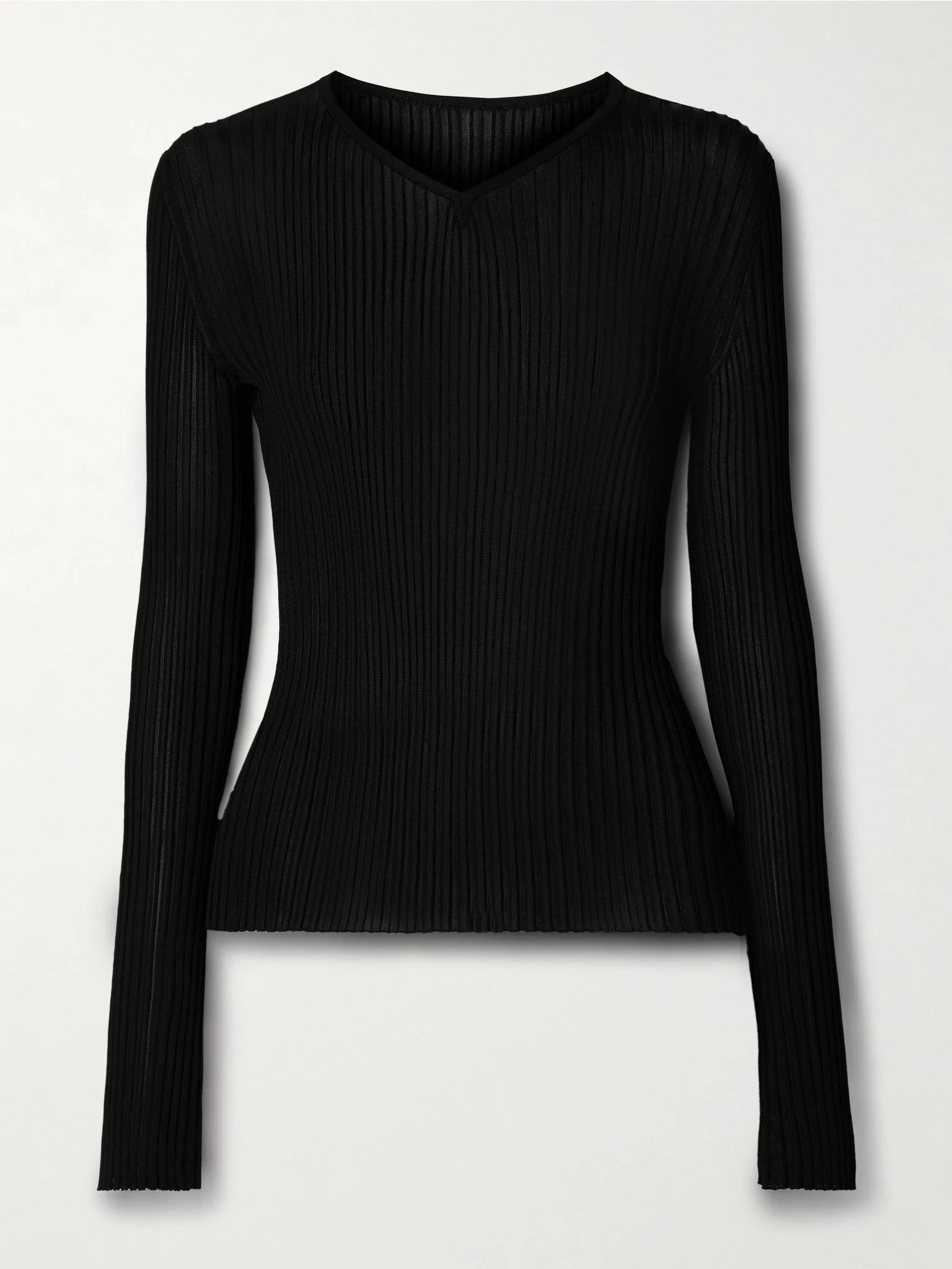 Tia ribbed-knit top Black - 1