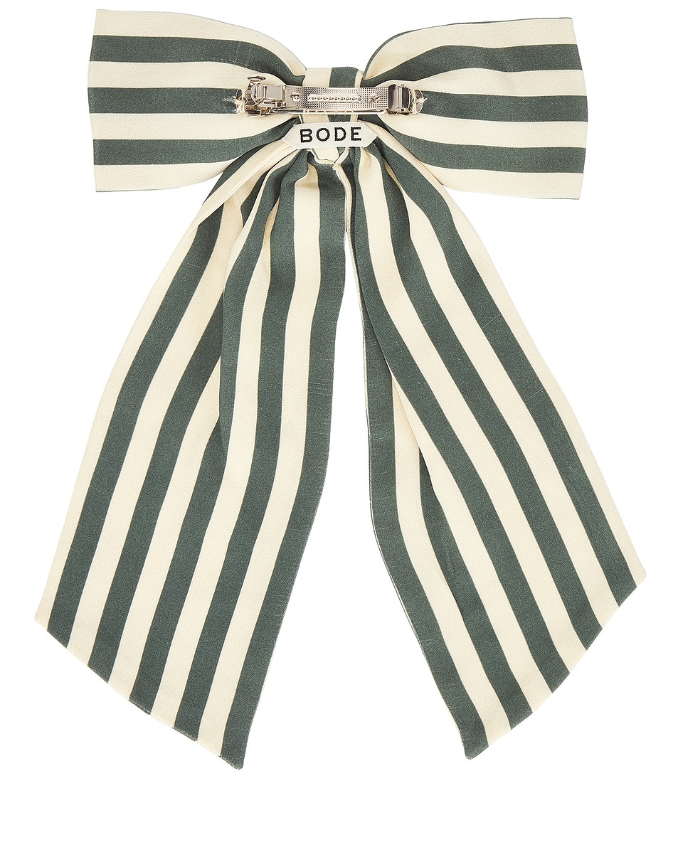Soda Stripe Bow Barrette - 2
