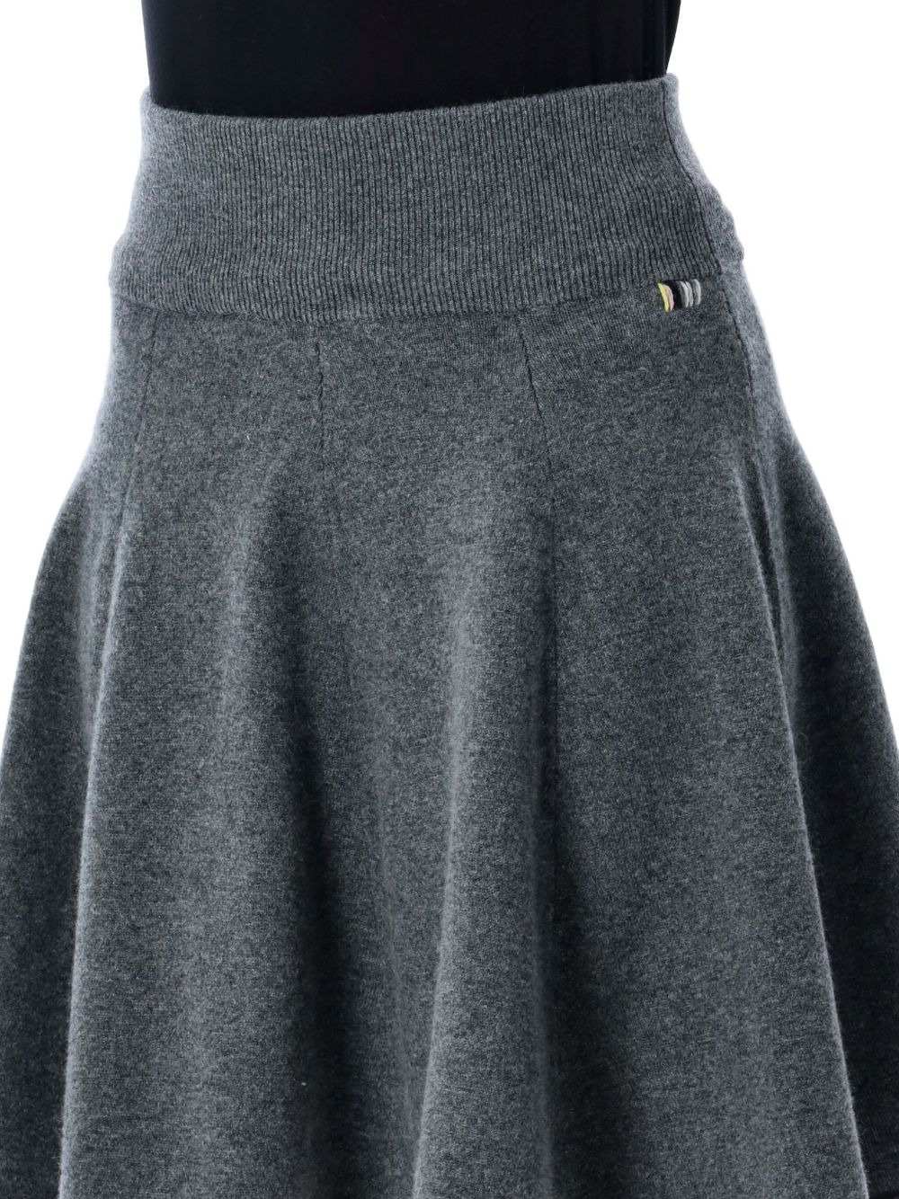 ribbed-knit flared mini A-line skirt - 3