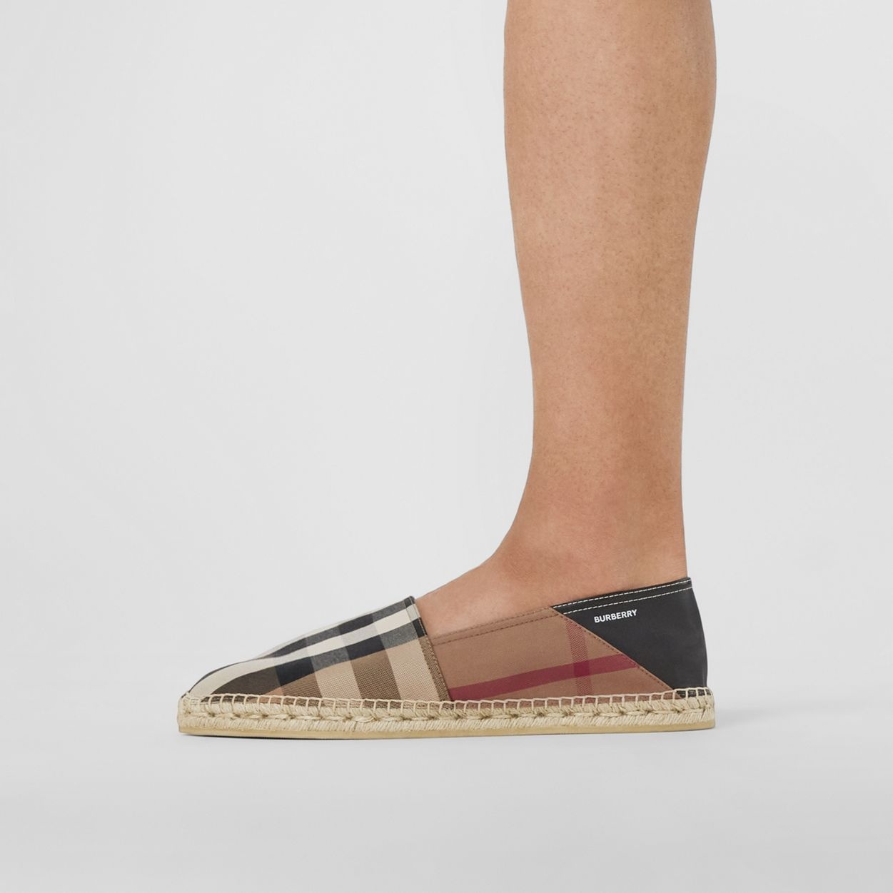 Check Cotton and Leather Espadrilles - 4