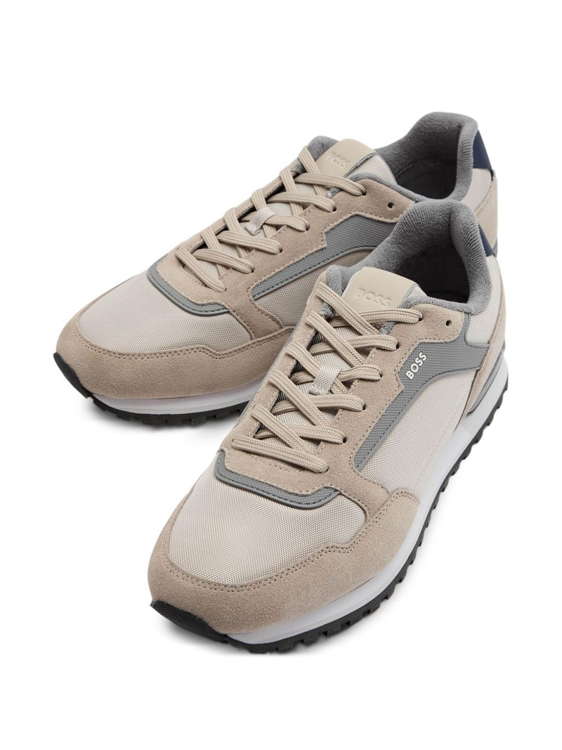 BOSS suede-panel low-top sneakers outlook