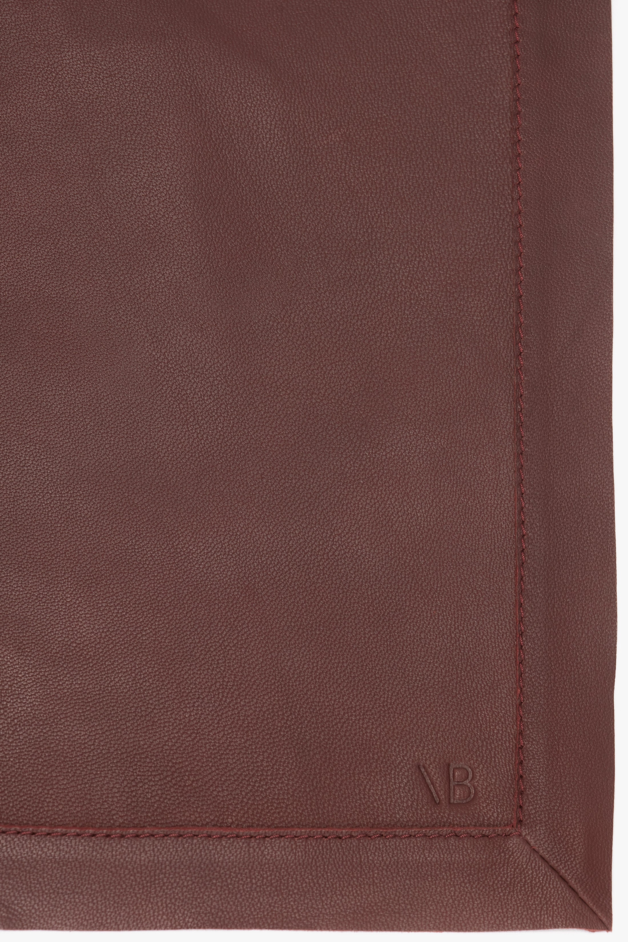 Leather Scarf In Bordeaux - 3