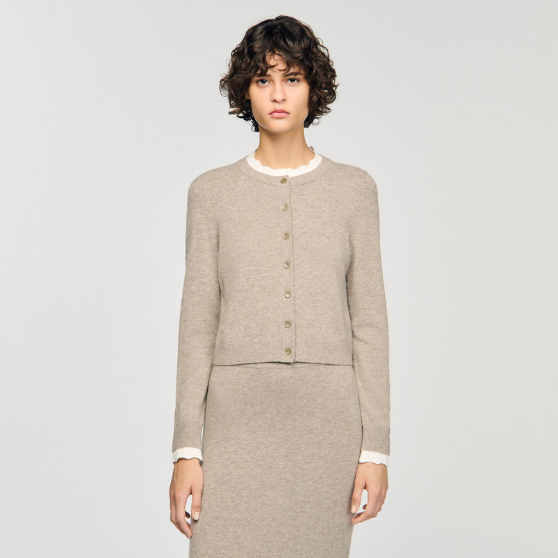 CARDIGAN WITH CONTRAST COLLAR 5