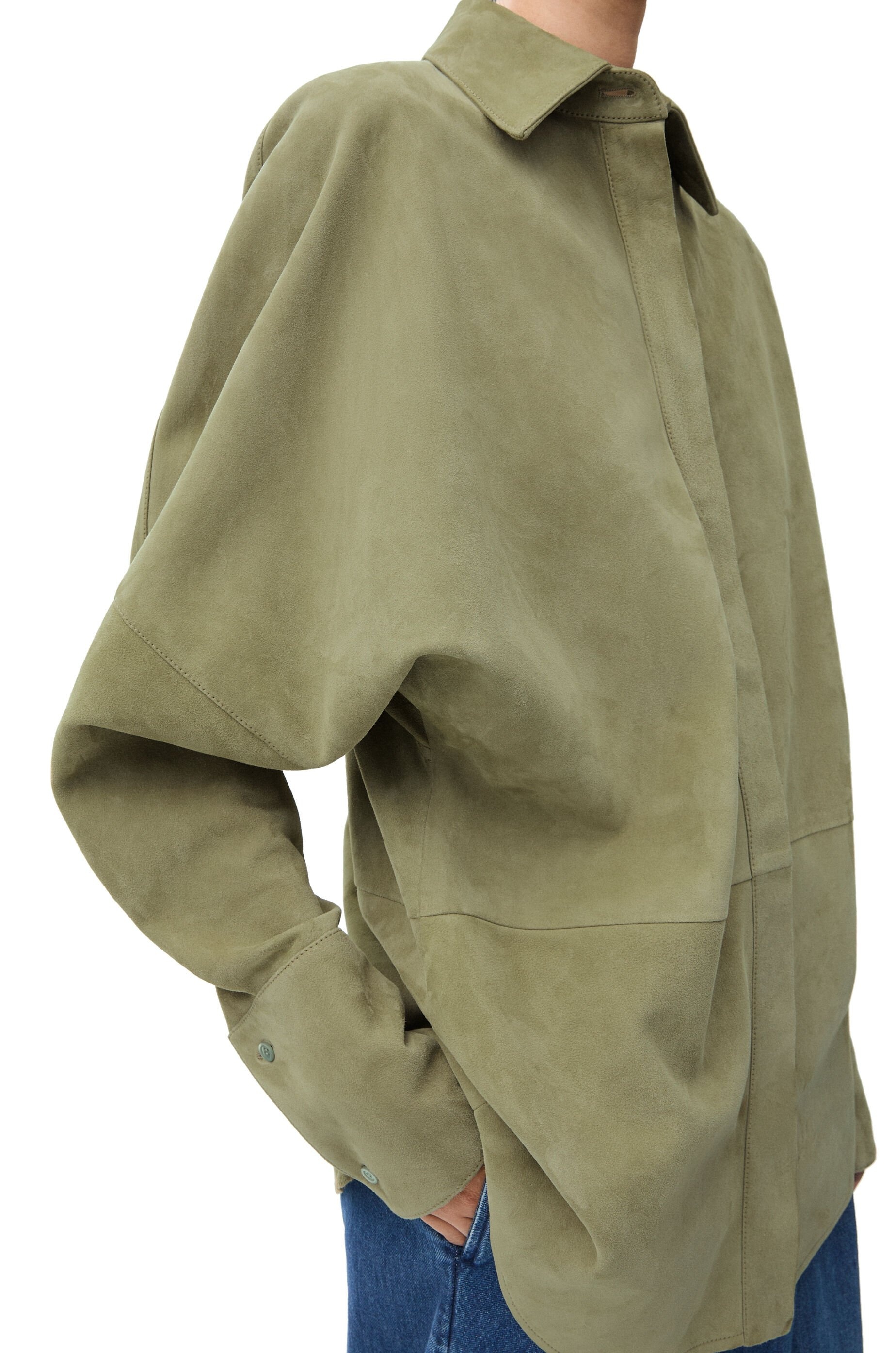 Draped shirt in suede lambskin - 5