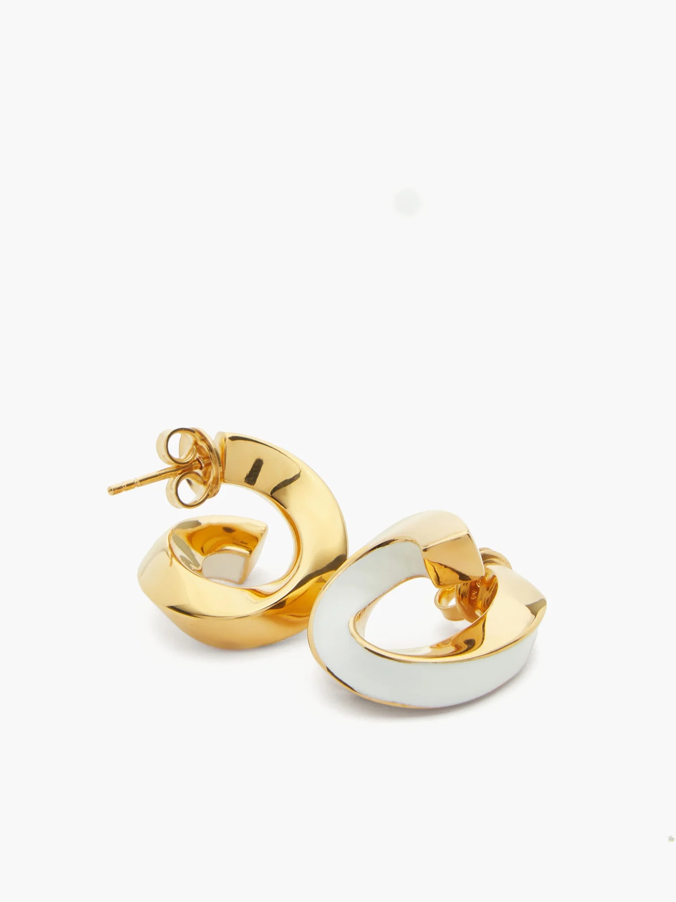 Twisted 18kt gold-plated silver earrings - 4