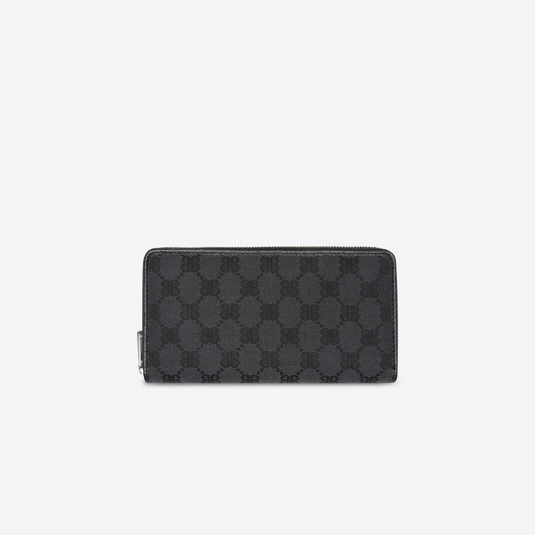 Women's Hacker Continental Zip Wallet In Canvas Jacquard in Black - 2