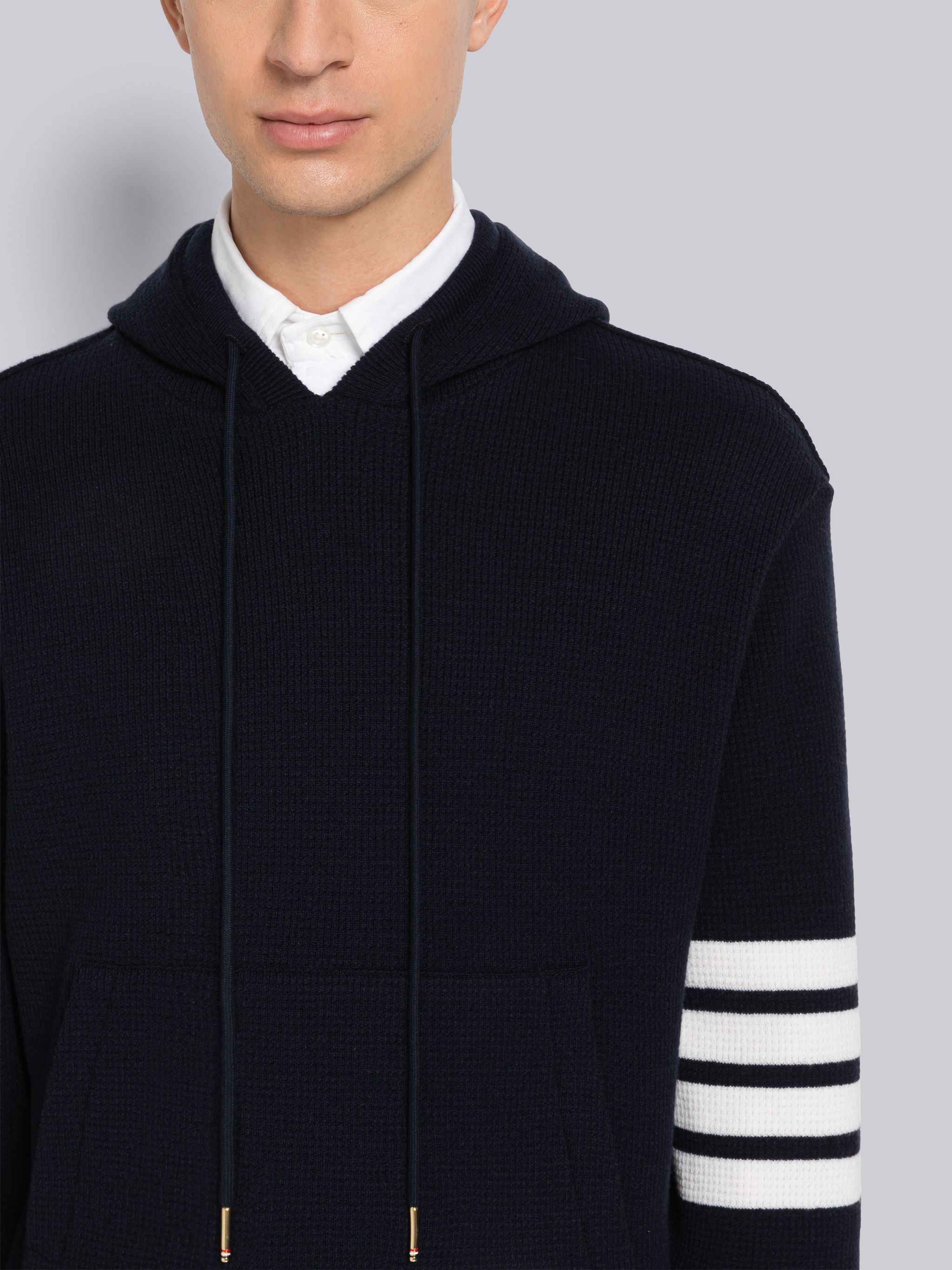 Cashmere Waffle 4-Bar Hoodie Pullover - 5