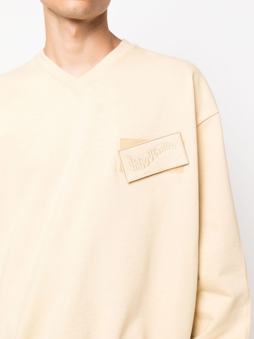 logo-patch V-neck sweatshirt - 5