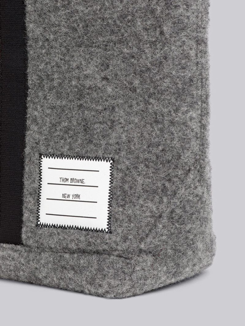 Thom Browne Medium Grey Boiled Wool Stripe Webbing Strap Small Zippered Tool Tote outlook