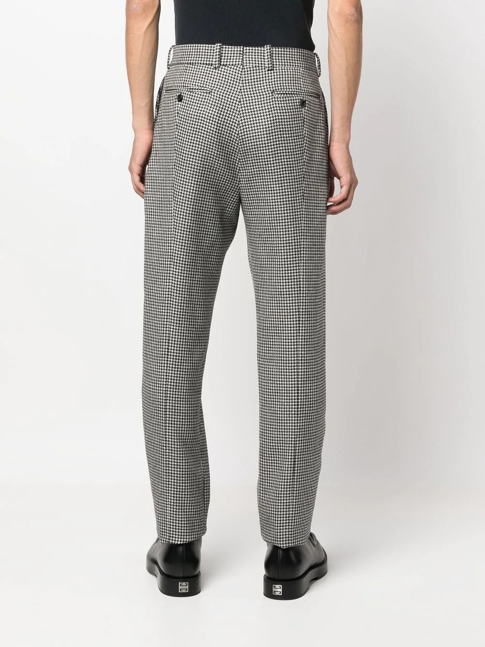 houndstooth tapered trousers - 4