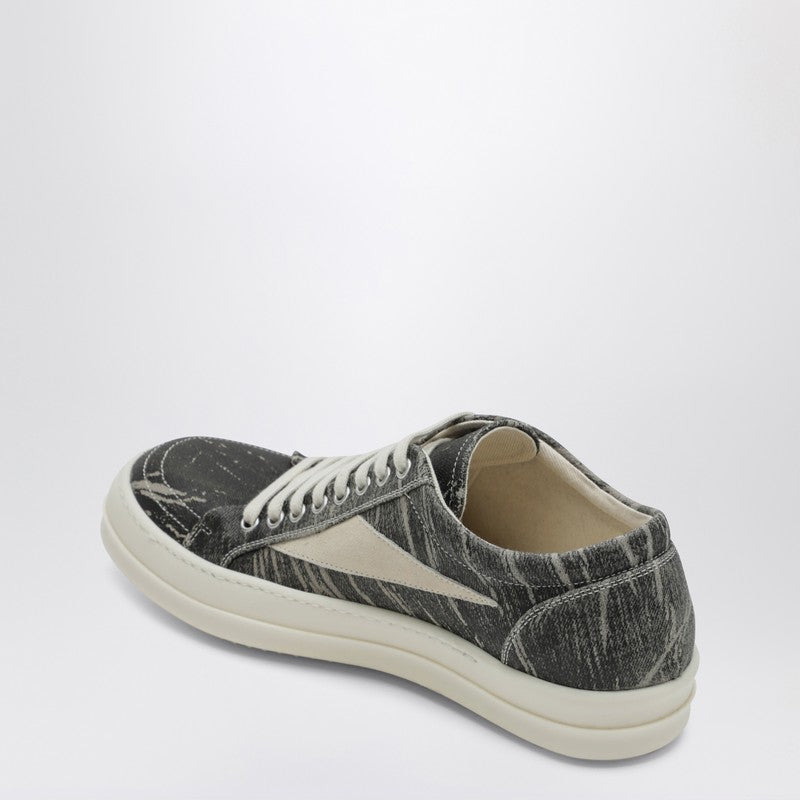 Drkshdw Black/Cream Vintage Denim-Effect Fabric Sneakers Men - 2