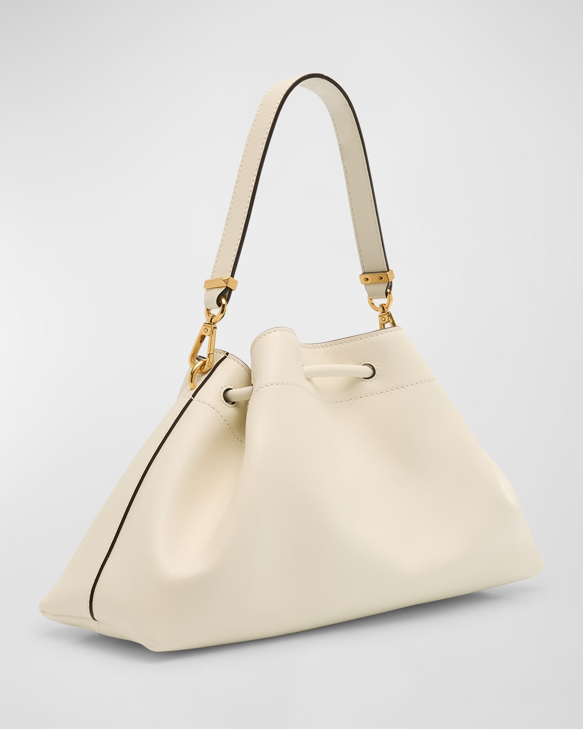 Bon Bon Drawstring Leather Shoulder Bag - 6