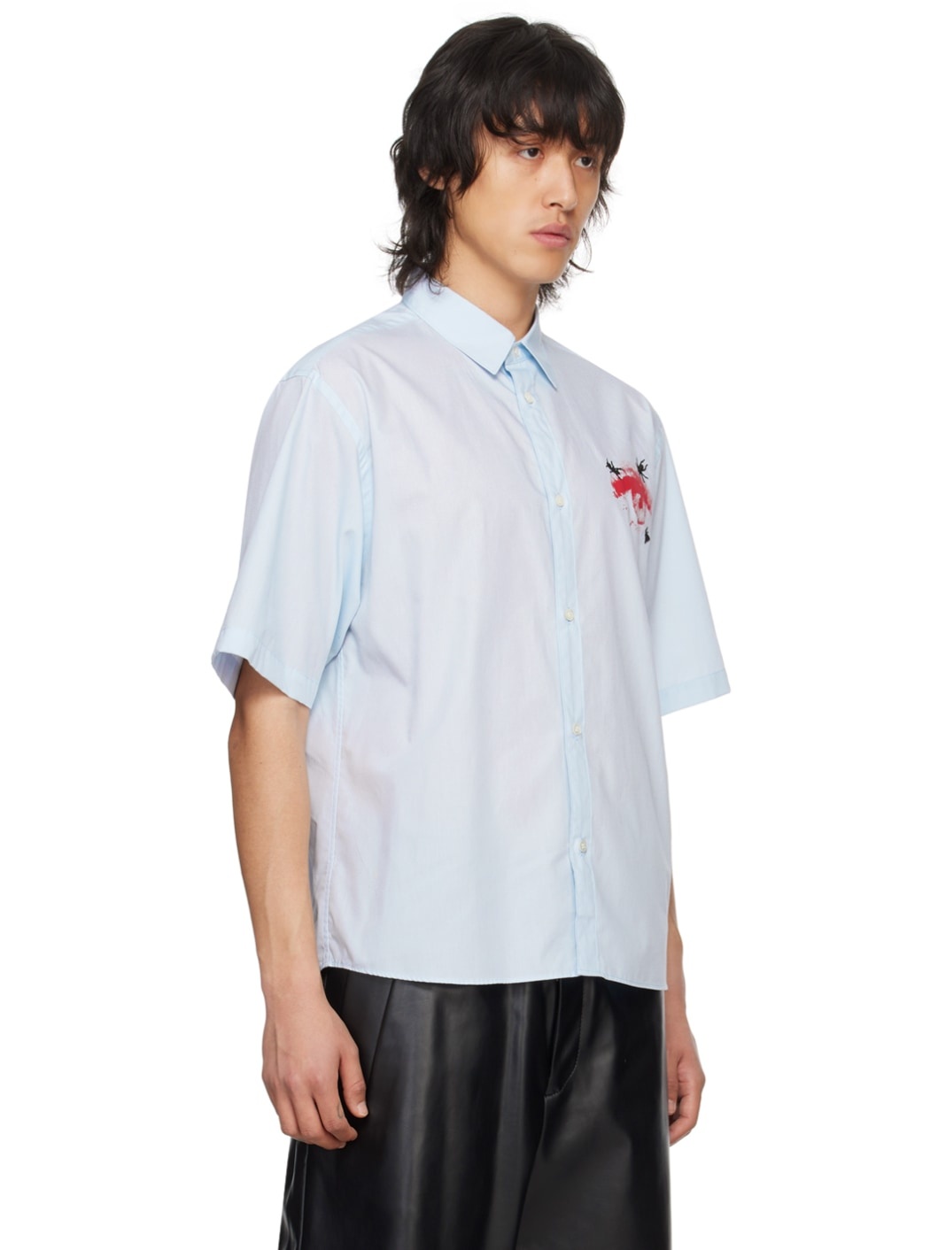 Blue Embroidered Shirt - 2