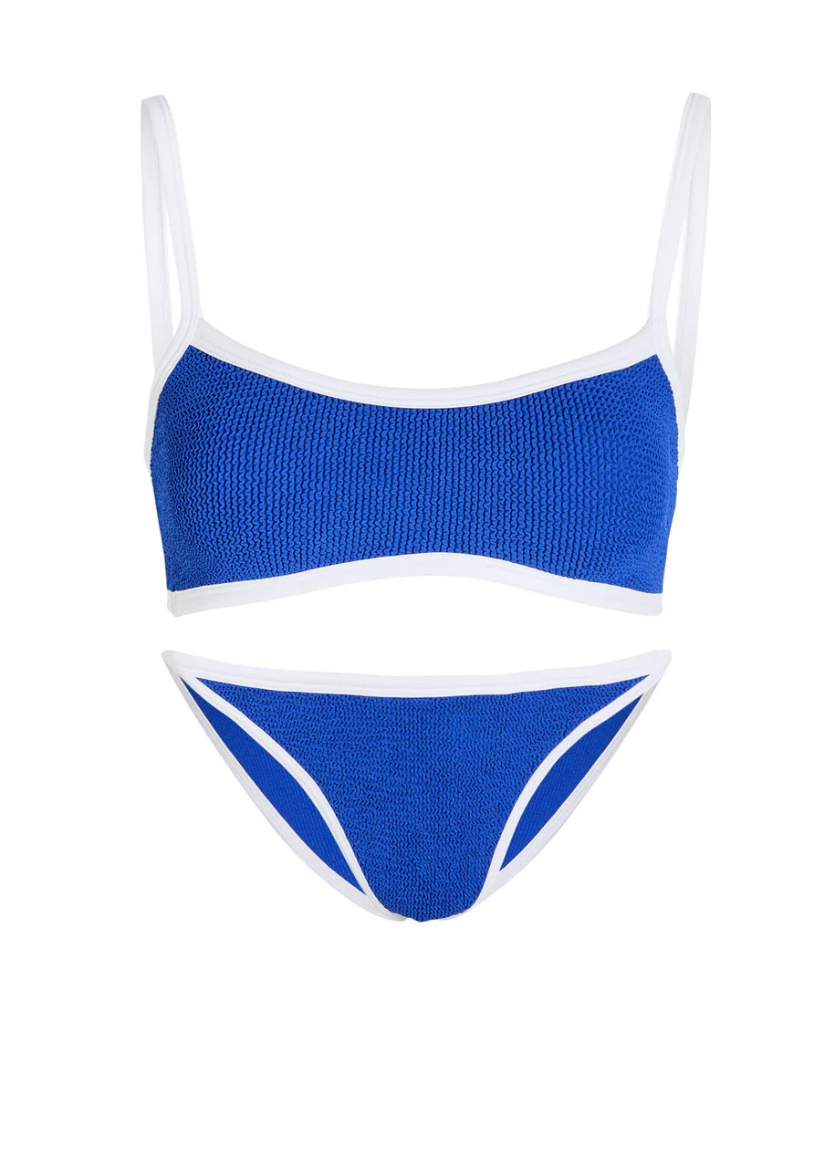 Hunza G Tyler Contrast-trim Crinkle Bikini - 1