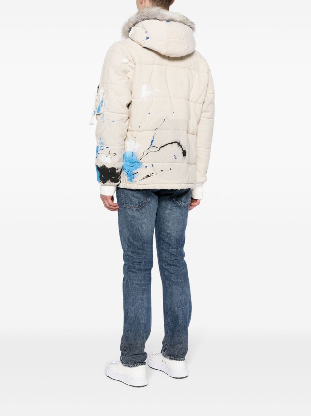 splatter-paint down jacket - 4