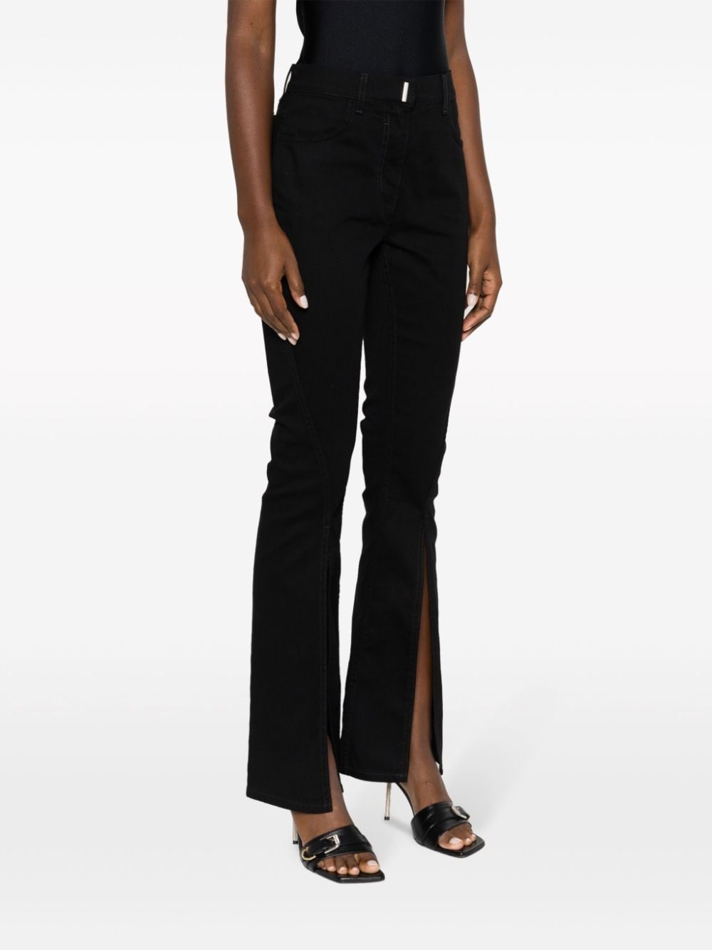 high-waisted flared jeans - 3