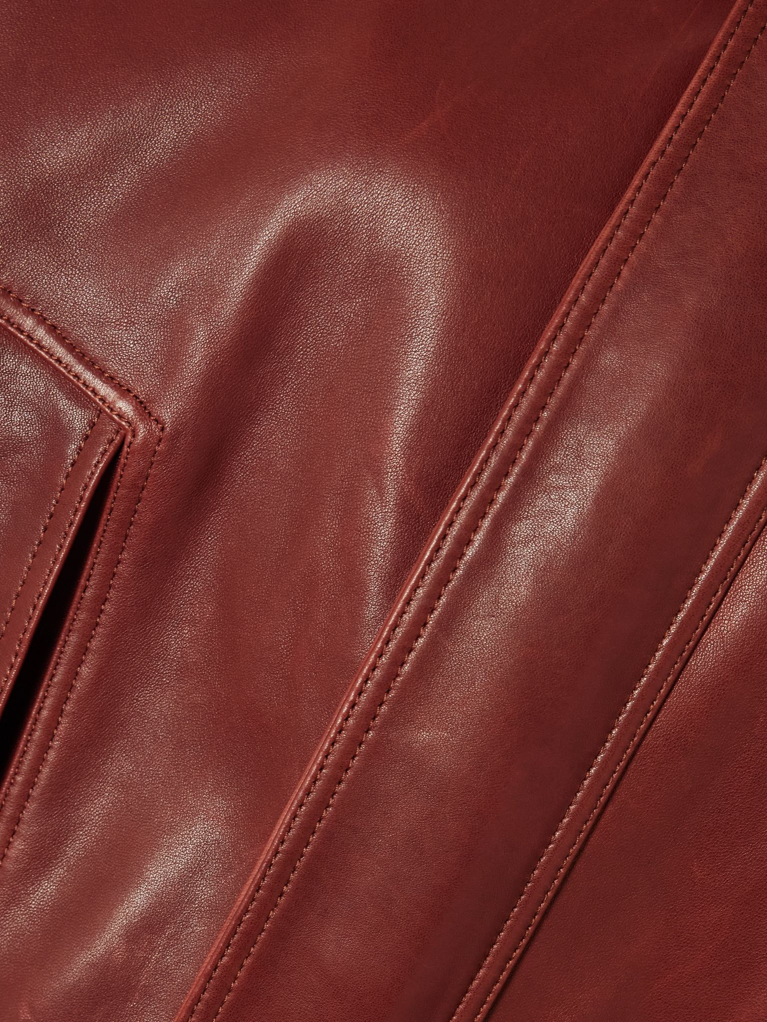 Dalma paneled leather bomber jacket Red - 6