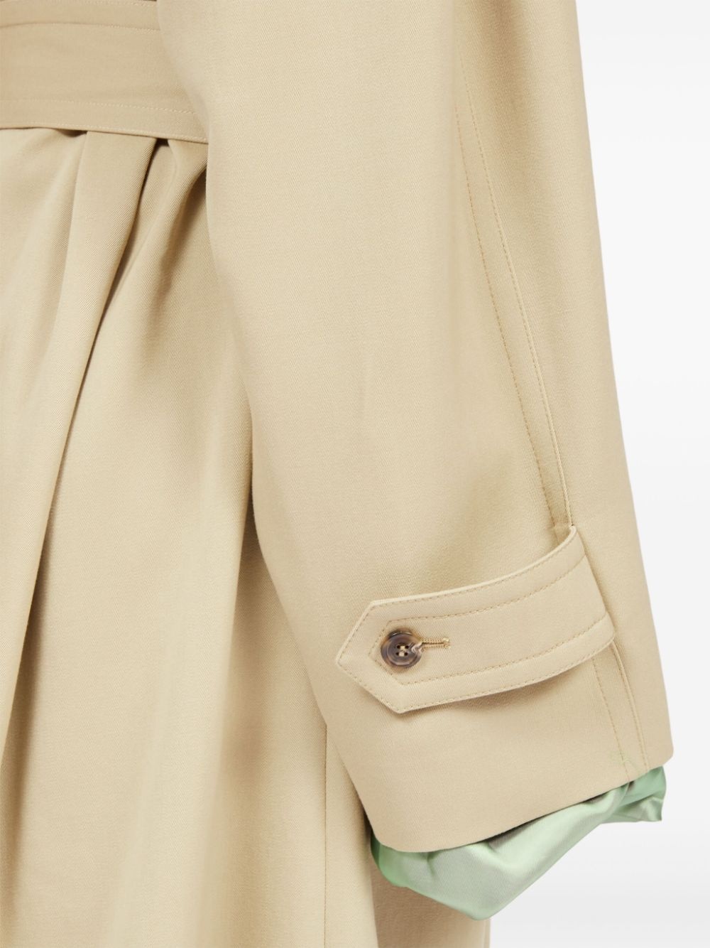 spread-collar wool trench coat - 6