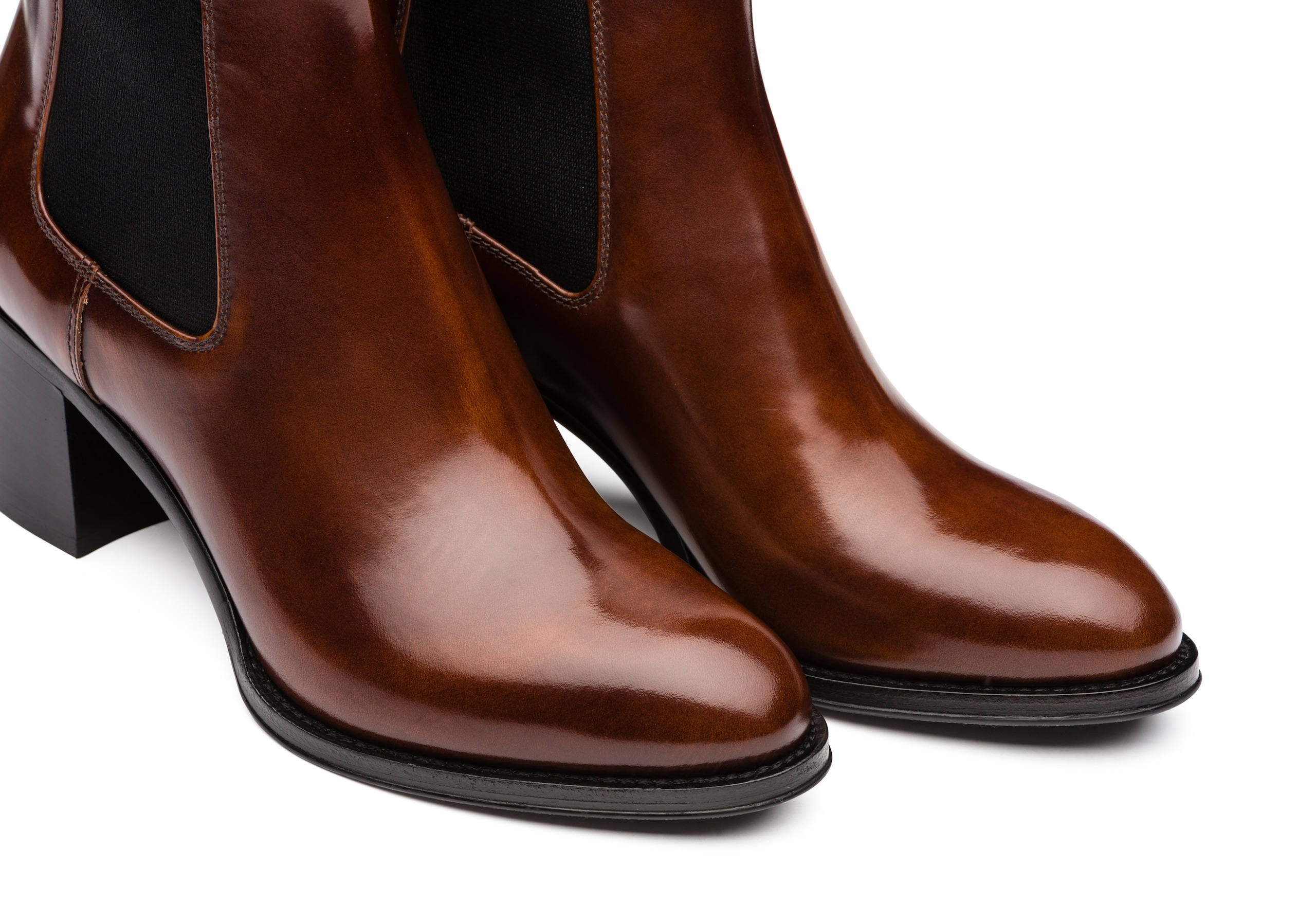 Shirley 55
Polished Fumè Heeled Boot Tabac - 3