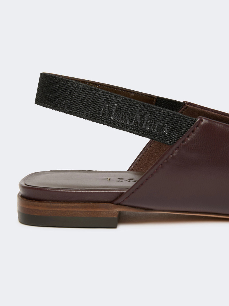 CREA Nappa leather flat slingbacks - BORDEAUX 4