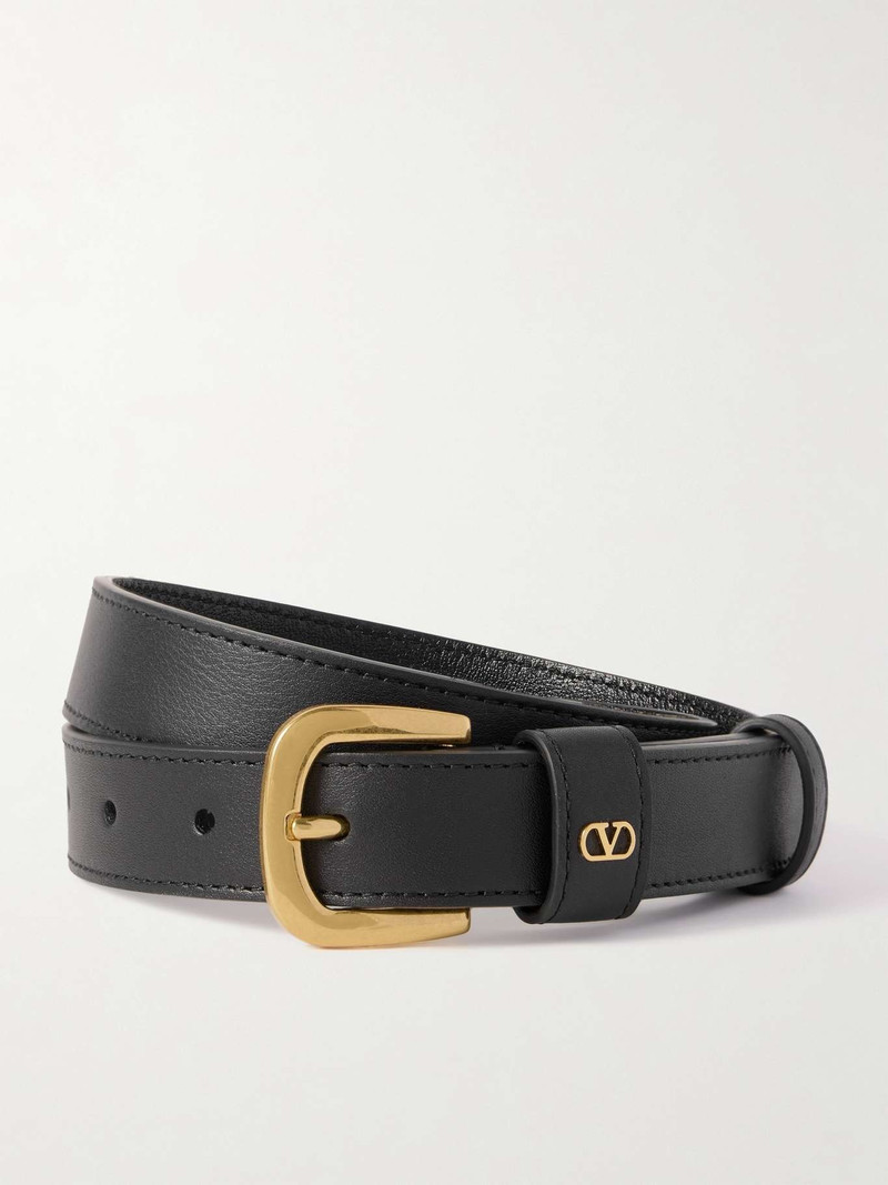 VLogo leather belt Black - 1