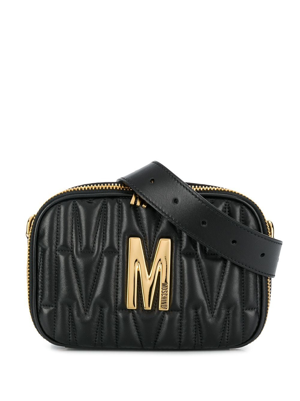 quilted multi-use bag with gold logo - 6