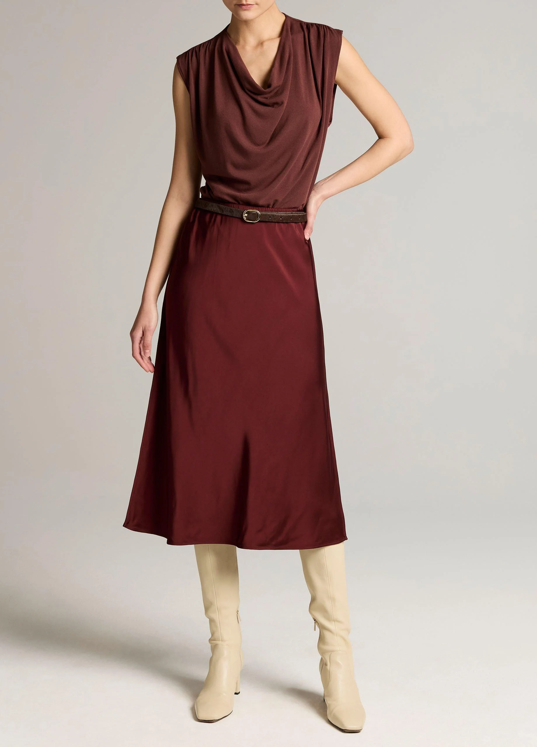 Matte Satin Slip Skirt - 1