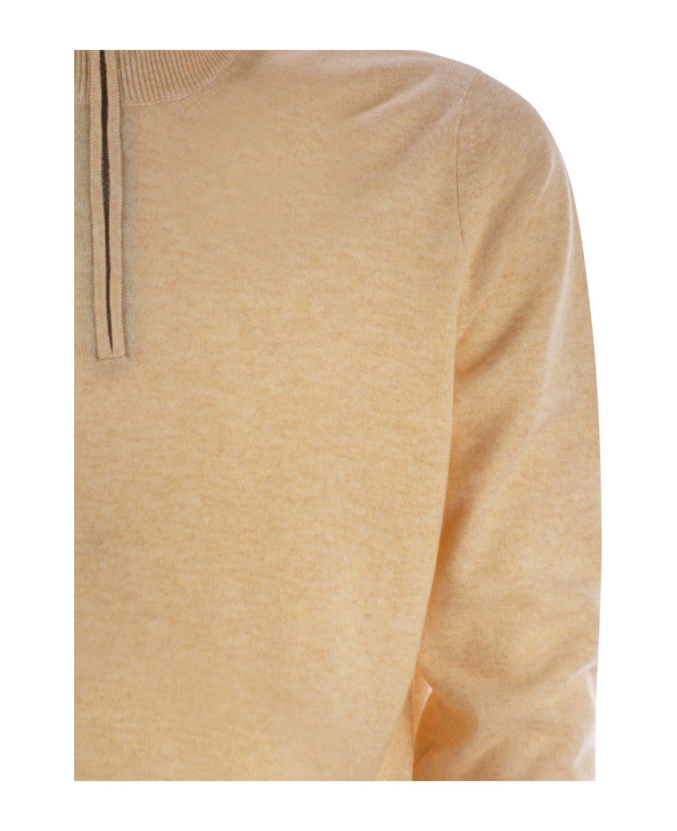 High-necked Cashmere Sweater With Zip Opening - 4