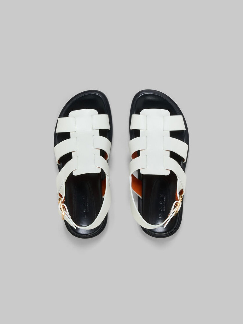 WHITE LEATHER GLADIATOR SANDAL 4