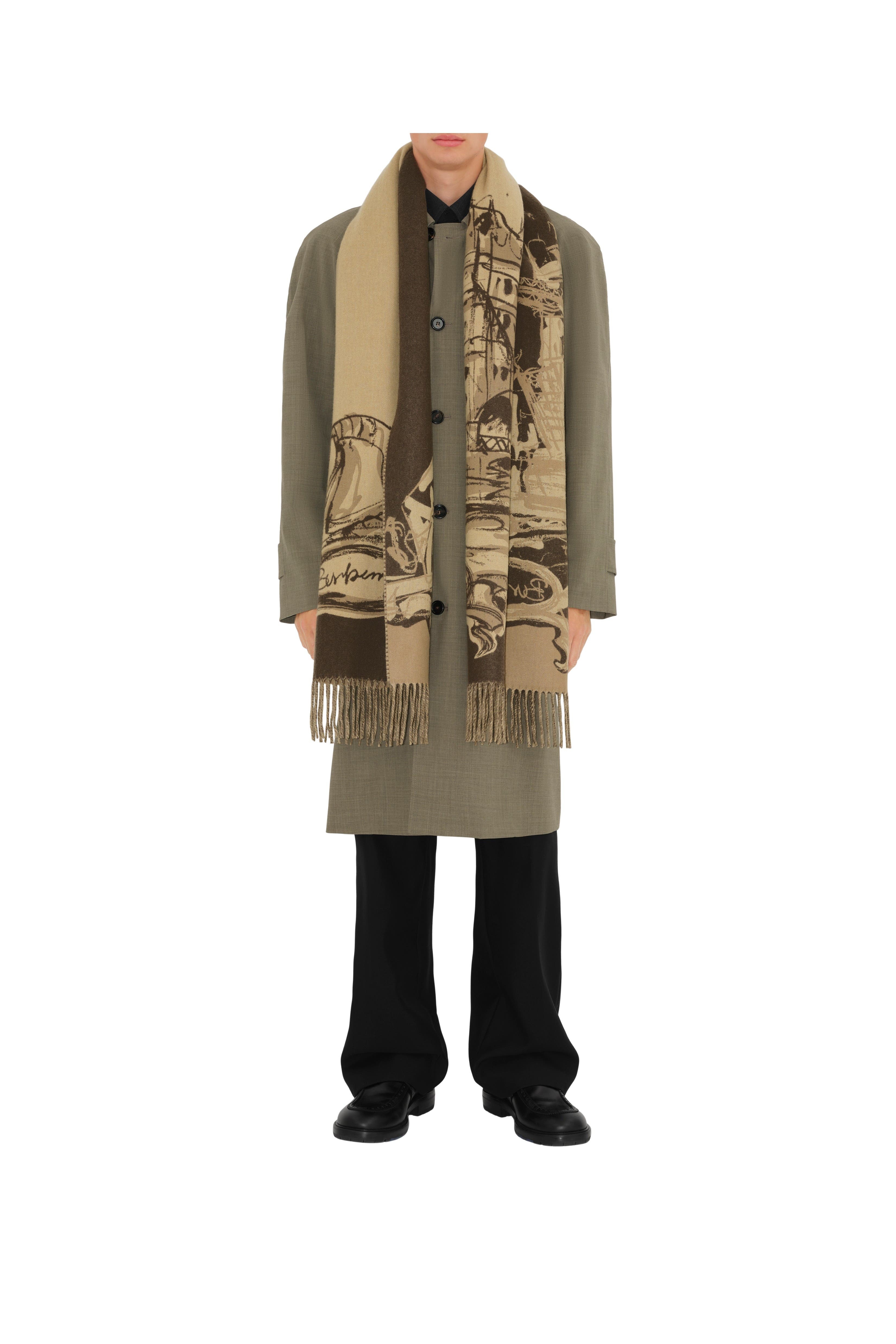 burberry Tower Bridge Cashmere Scarf in Sand at Nordstrom - 3