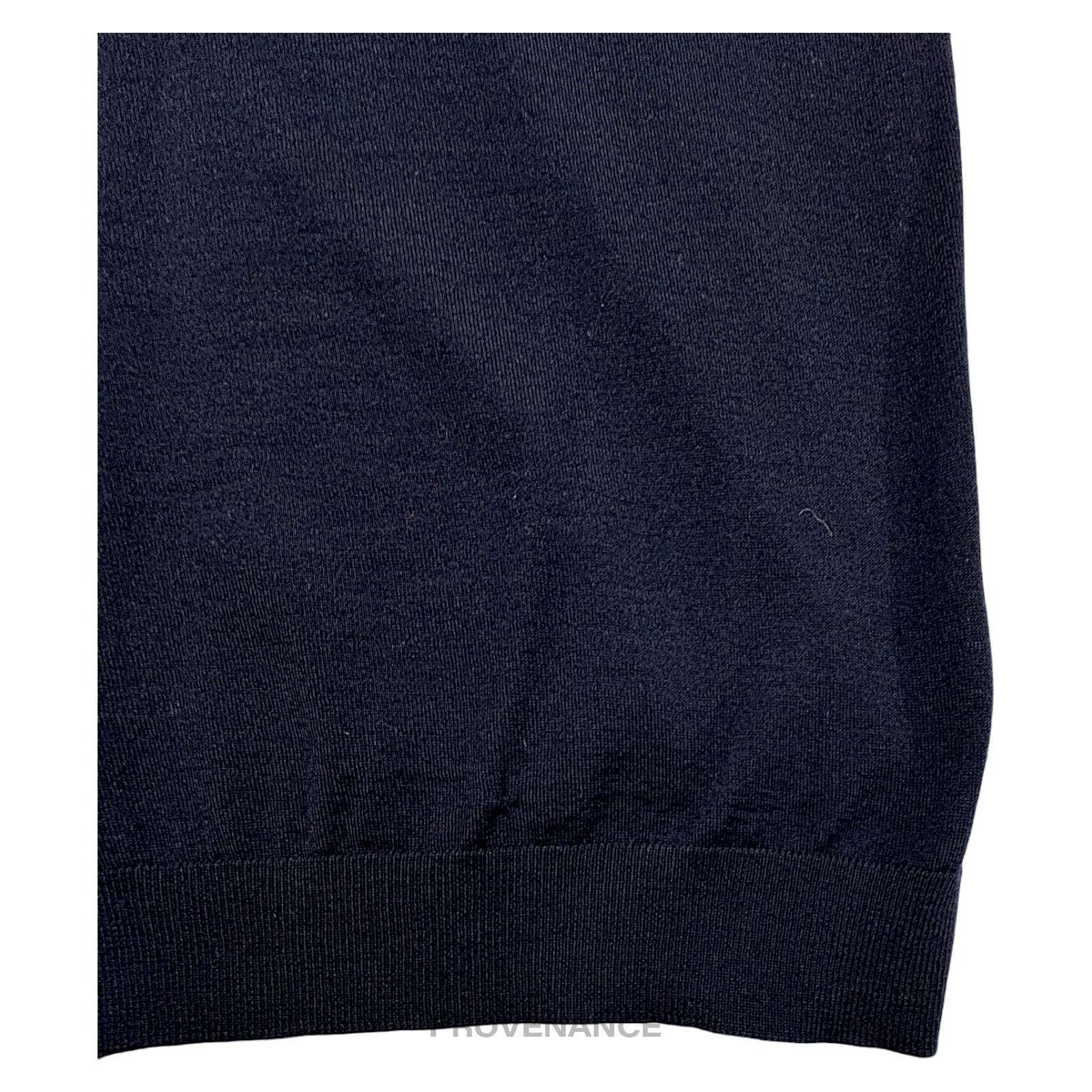 Lanvin Grosgrain Trim V-Neck Sweater - Navy Merino Wool M - 7