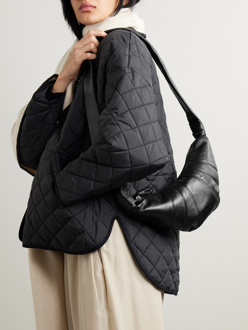 Lemaire Croissant Small Paneled Leather Shoulder Bag outlook