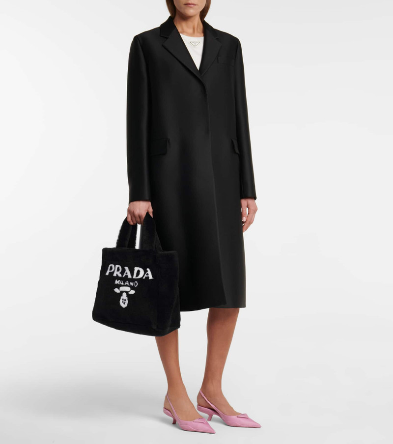 Prada Medium shearling tote outlook