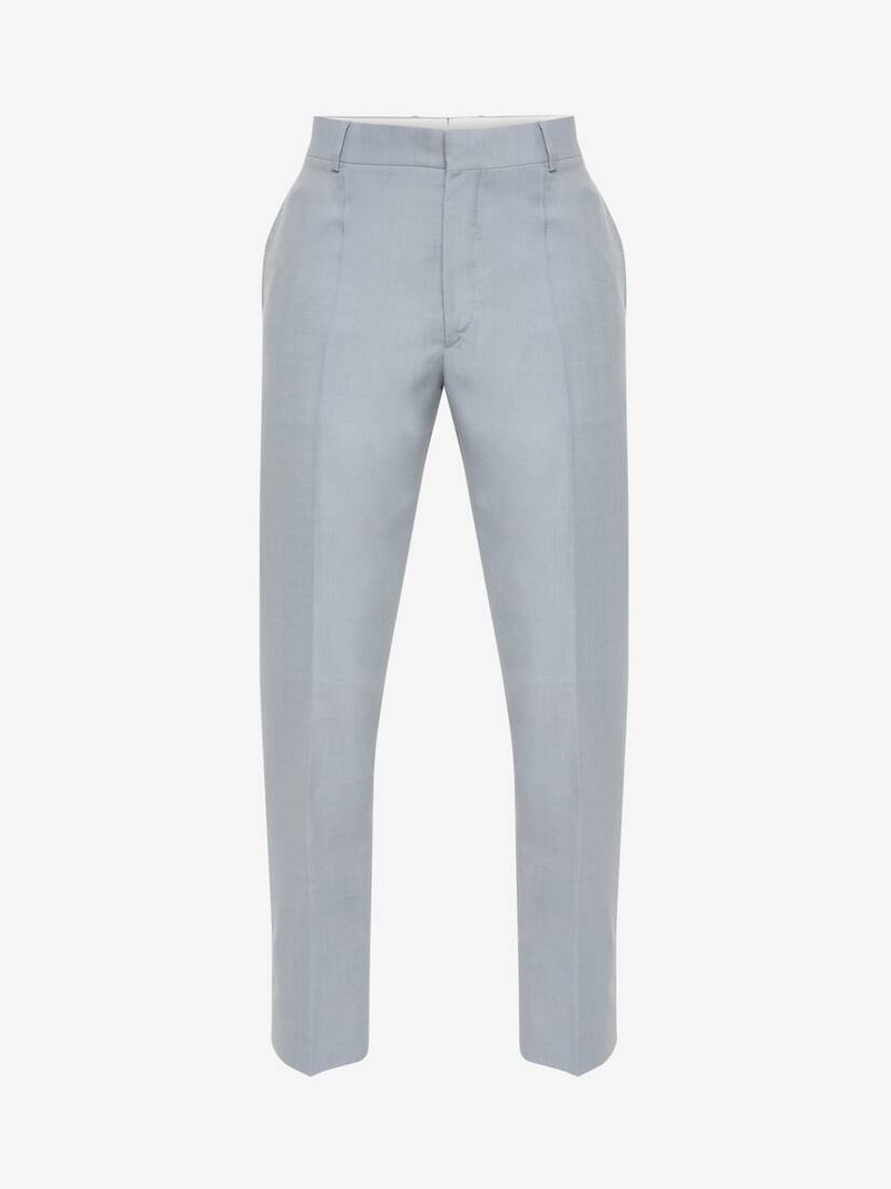 Men's Tailored Cigarette Trousers in Dove Grey 1