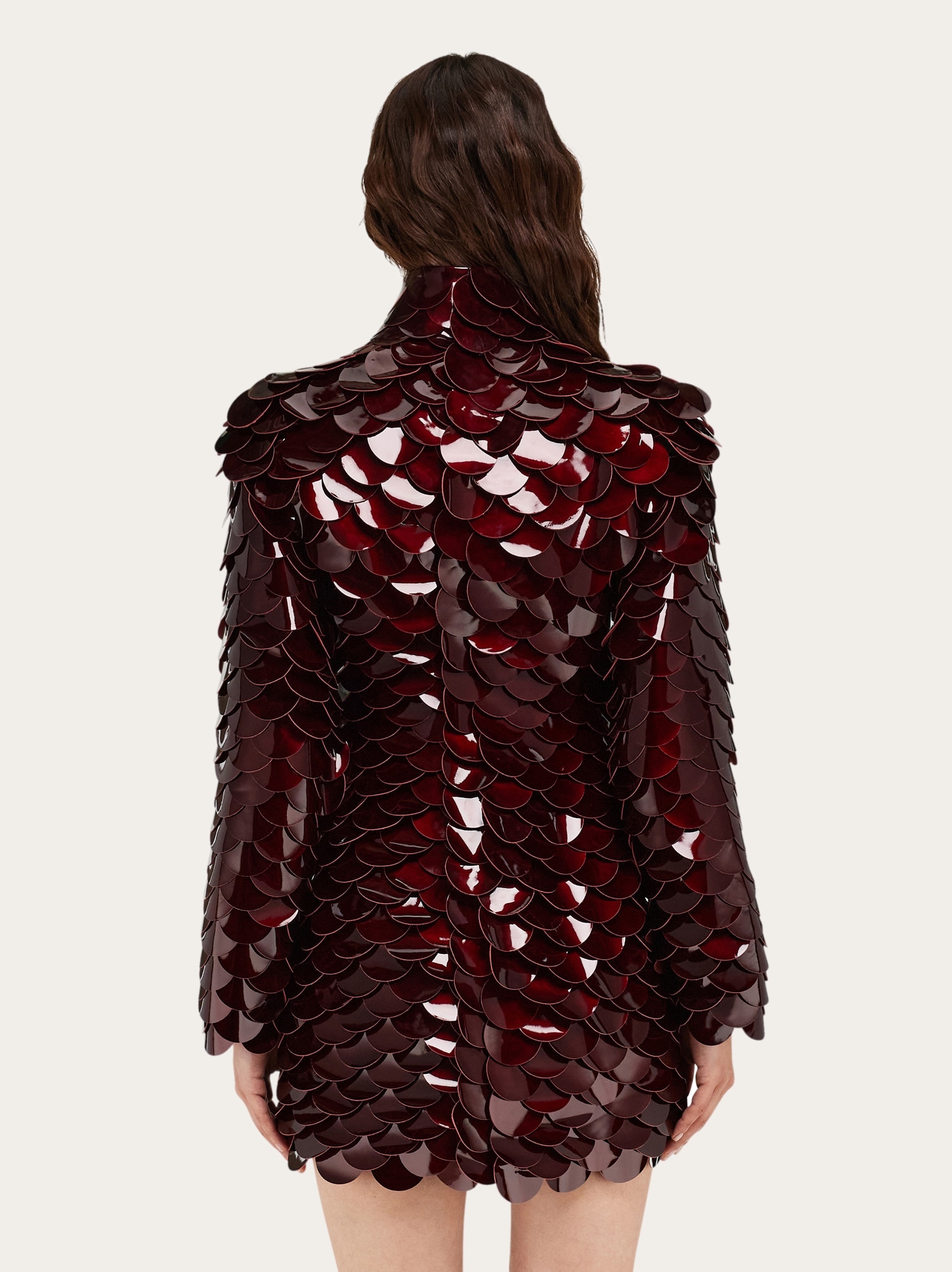 Mini dress with patent leather scales - 4