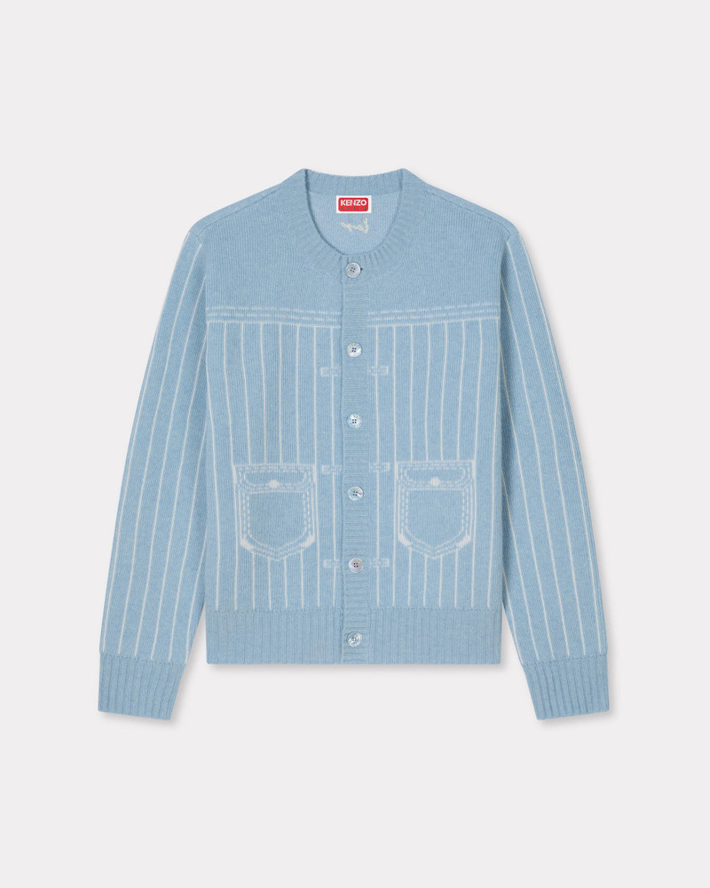 'KENZO Trompe L'oeil' cardigan in cotton wool 1