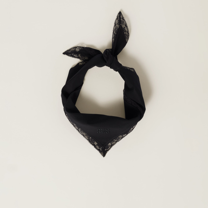 Poplin and lace logo scarf 1