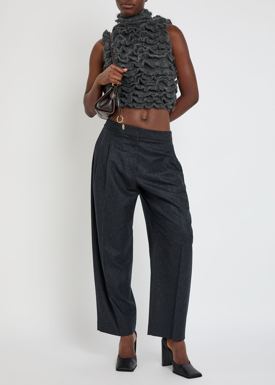Alaïa Ruffled Mohair-blend Cropped top - 4