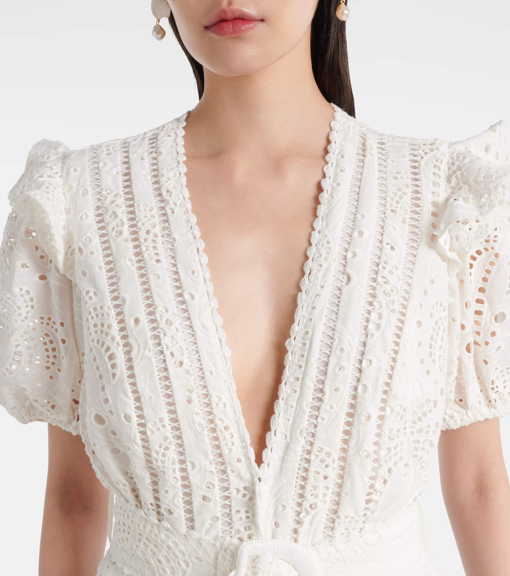 Broderie anglaise cotton jumpsuit - 4