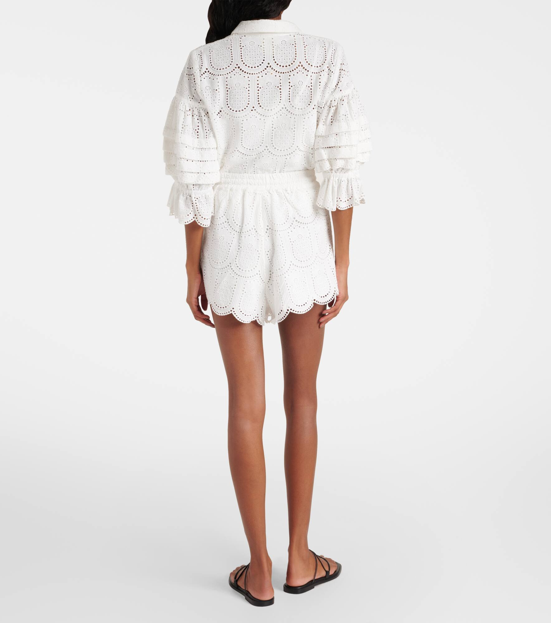 Broderie anglaise cotton shorts - 3