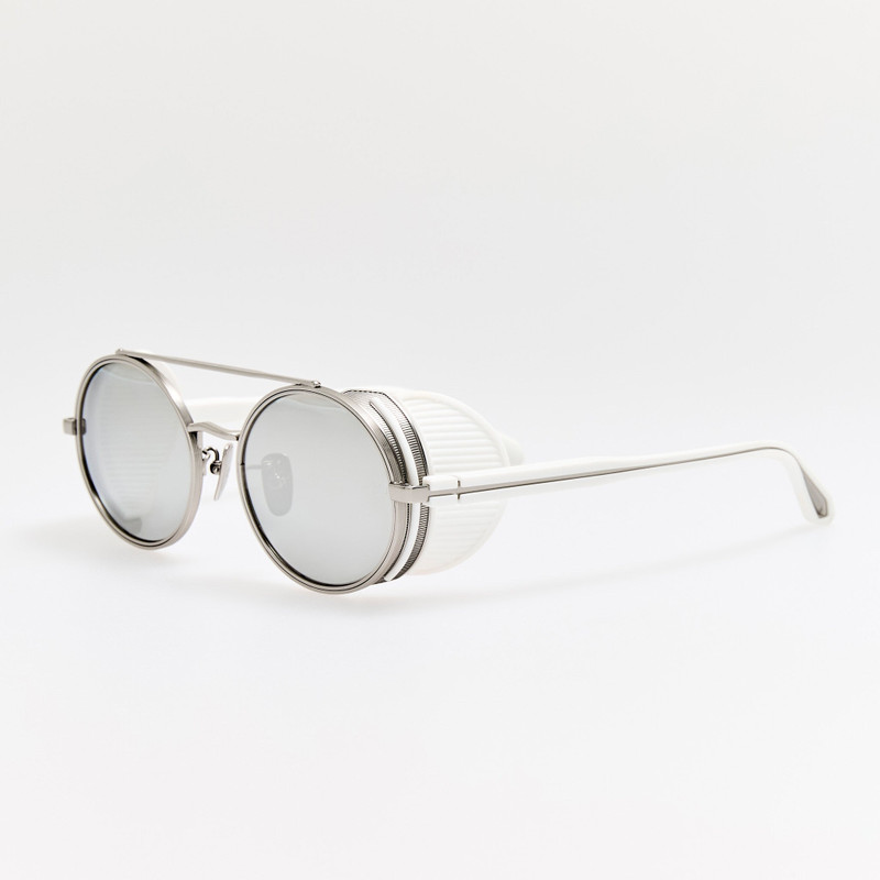 LINDA FARROW Baret Explorer Sunglasses in 22K White Gold outlook
