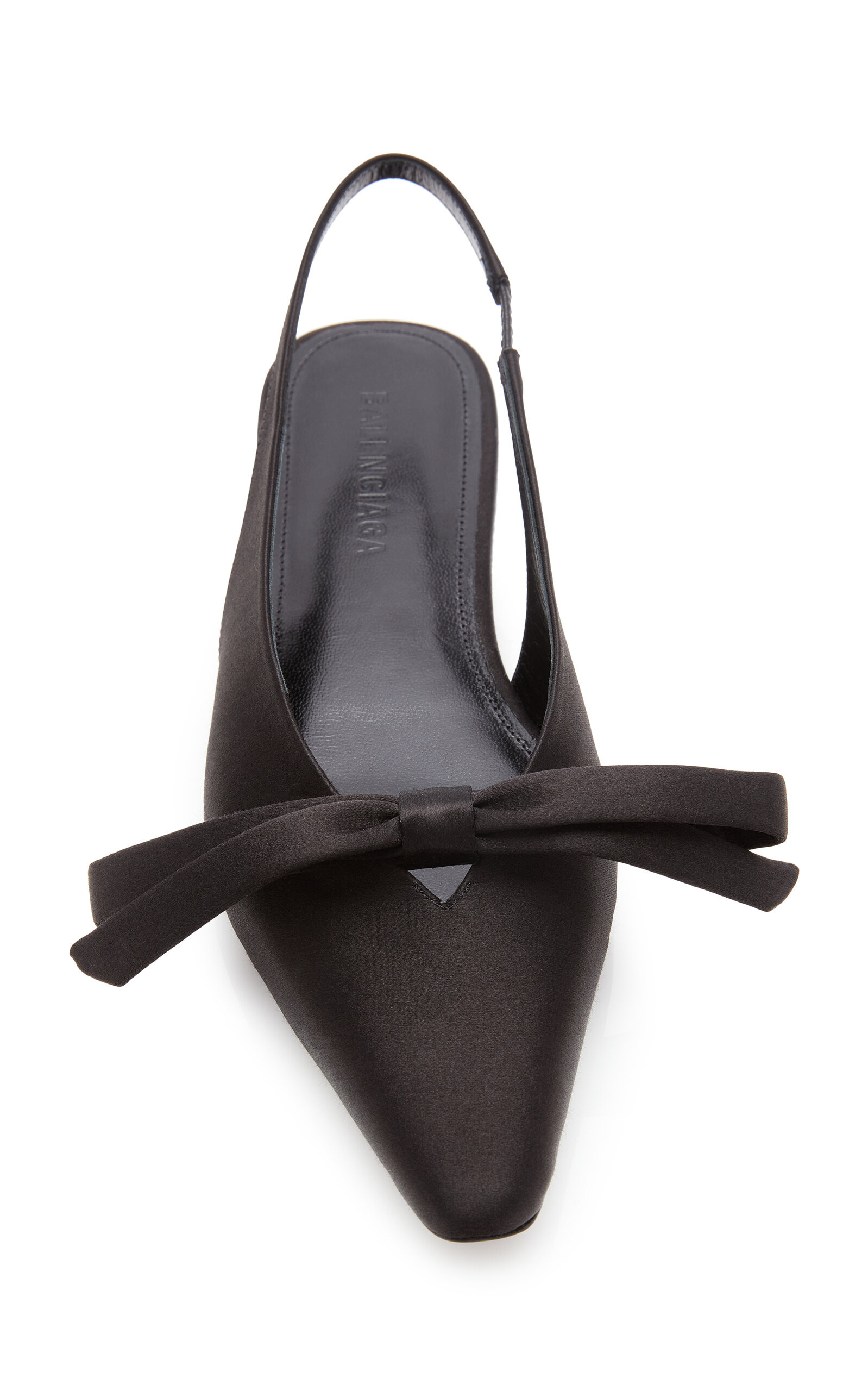 Nano Bow-Detailed Satin Slingback Pumps black - 4