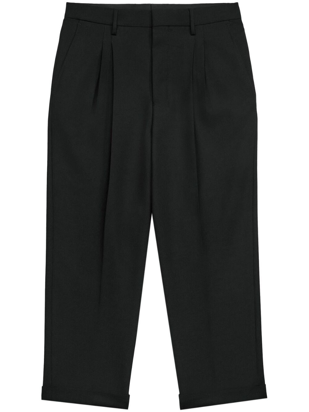 box-pleated cropped trousers - 1