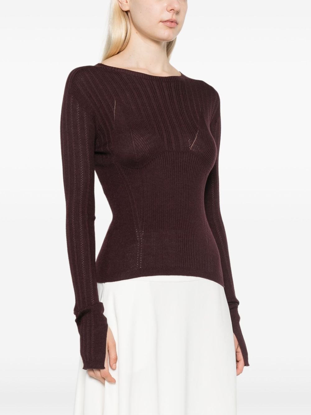 ribbed-knit sweater - 3