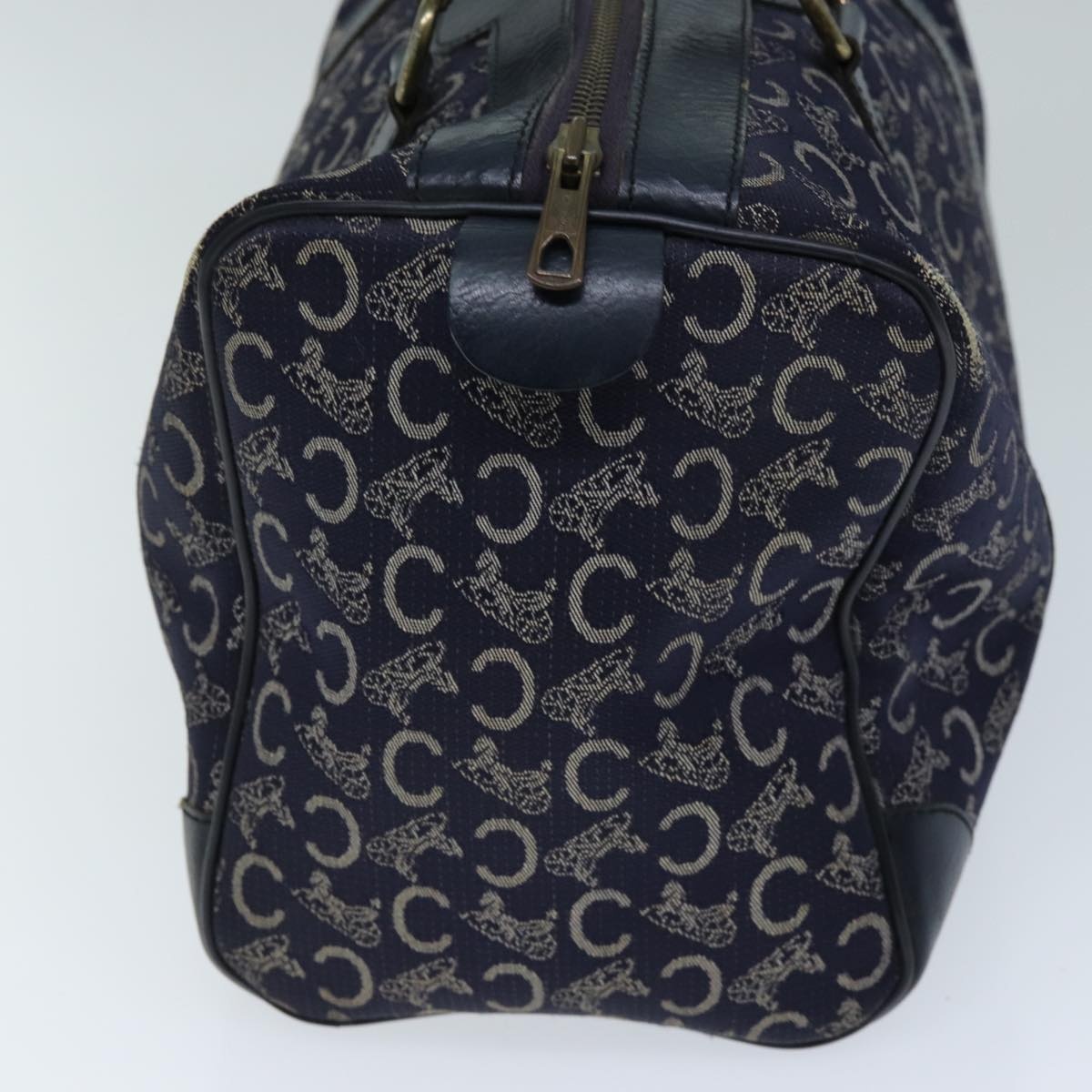 CELINE C Macadam Canvas Hand Bag Navy - 4