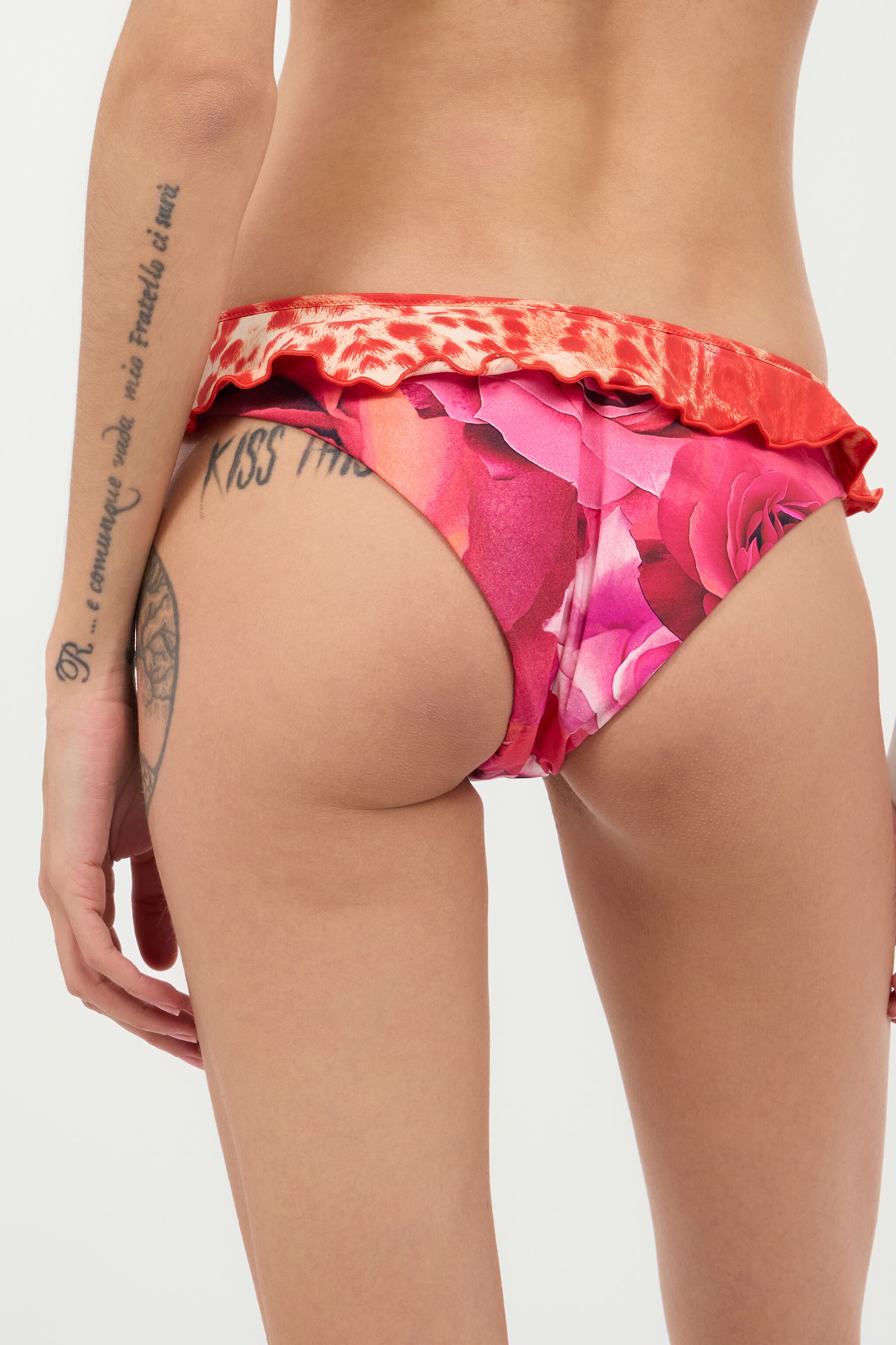 Garden Rose And Cheetah Skin Trikini - 7