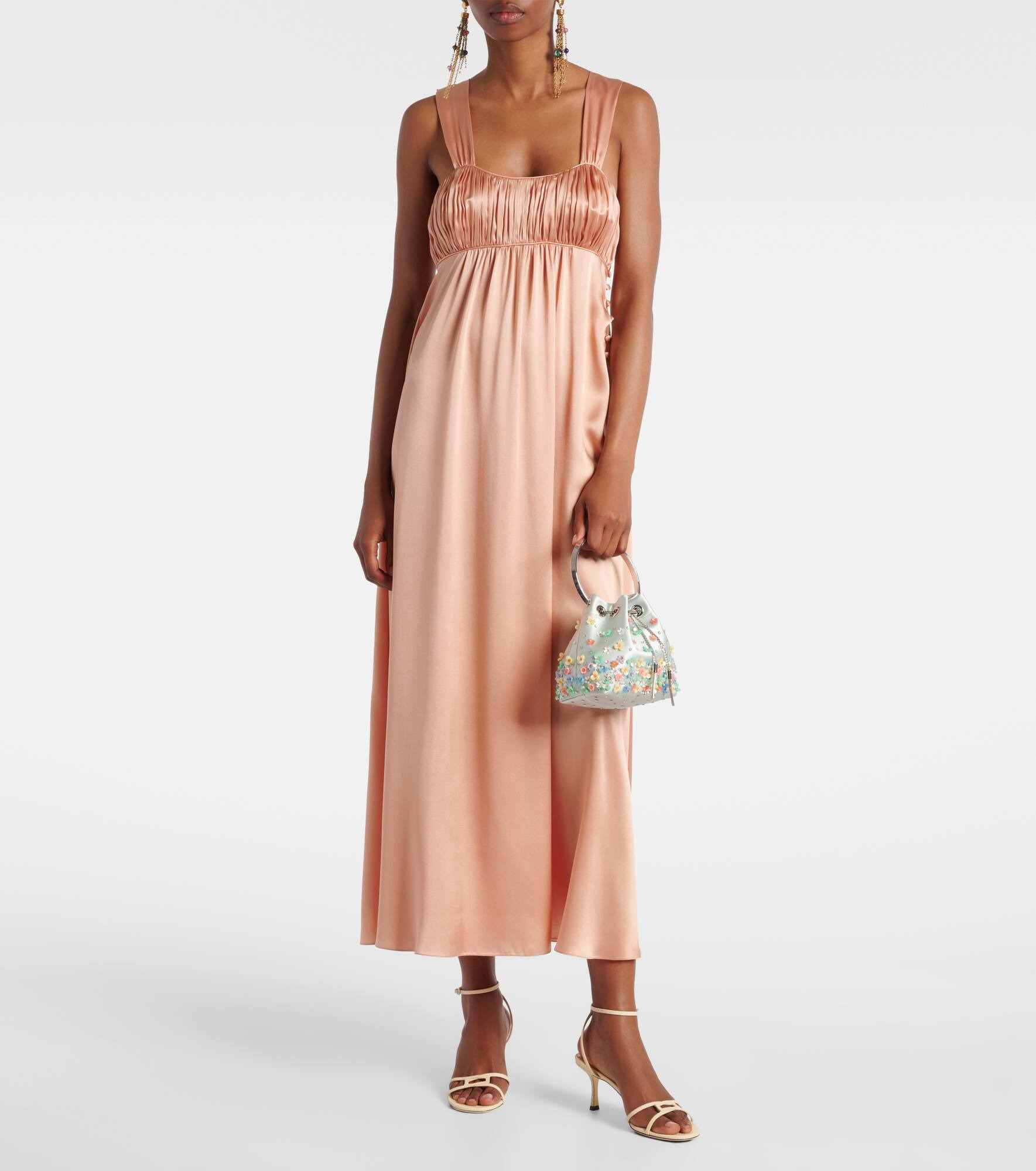 Bon Bon embellished satin bucket bag - 5