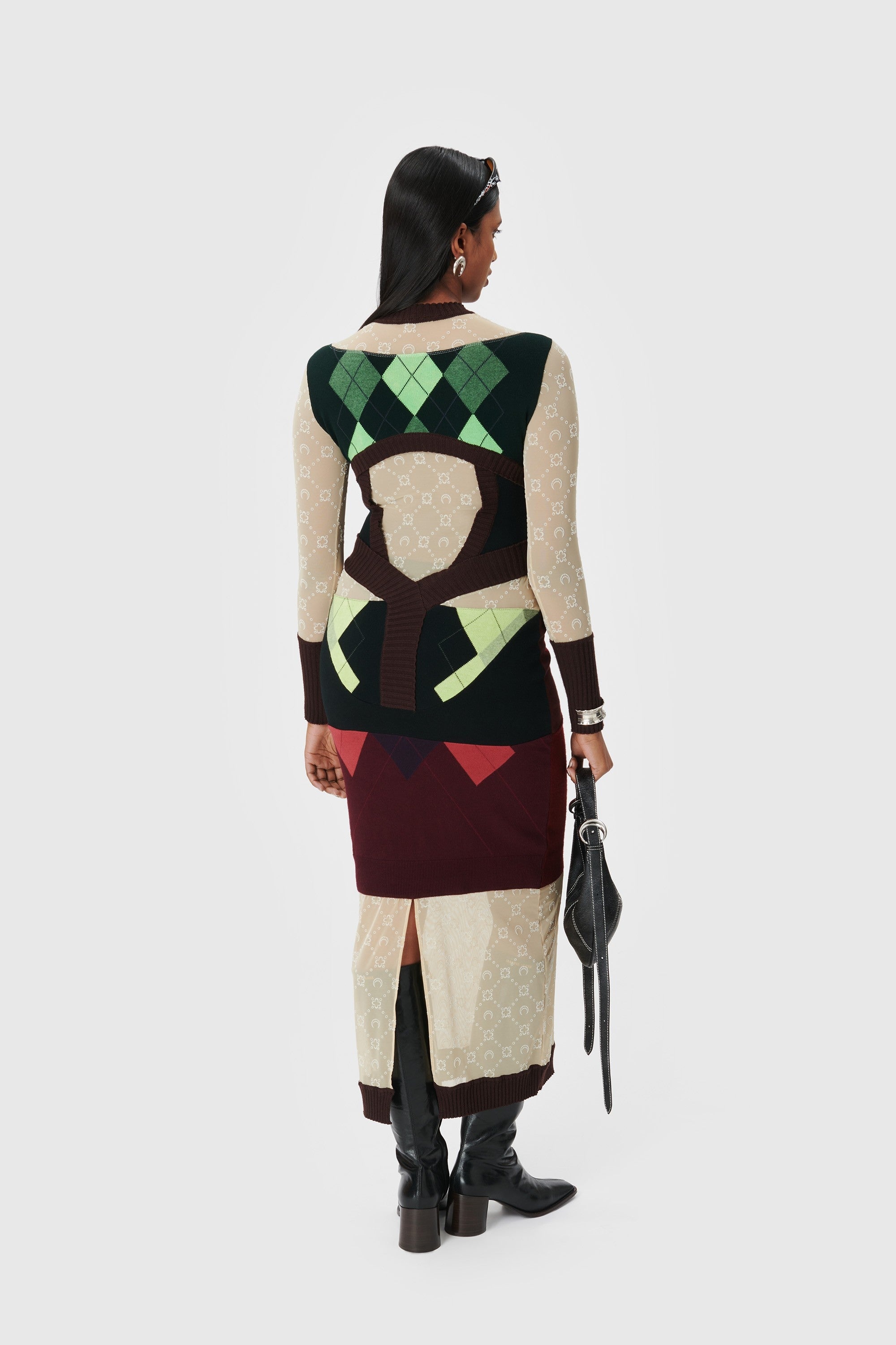 Regenerated Lozenge Knit Fitted Dress - 3