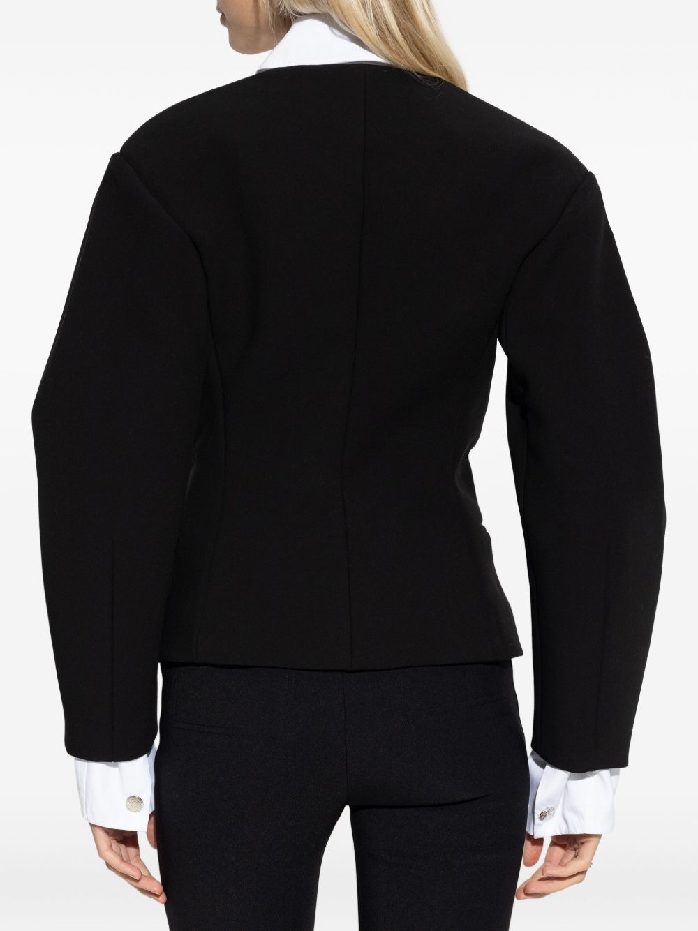 button-fastening balloon-sleeve jacket - 4