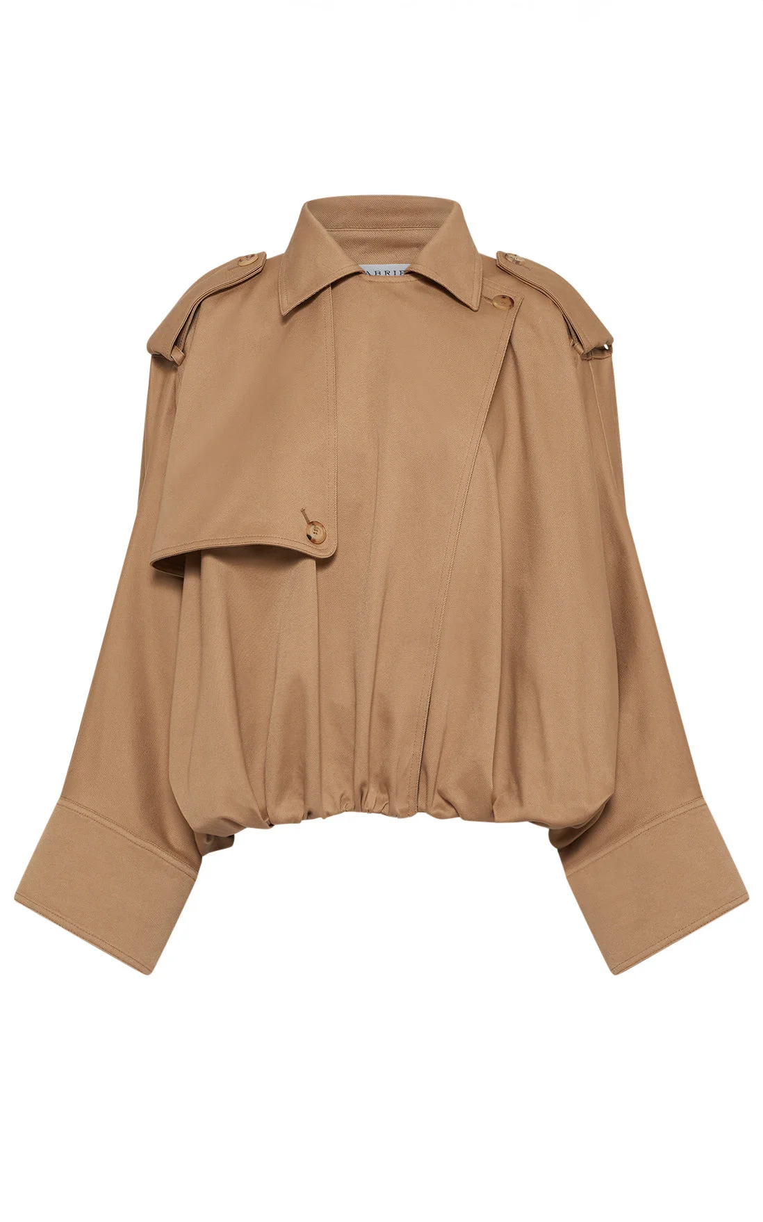 Hunt Oversized Trench Jacket in Camel Sea Island Cotton Twill - 1